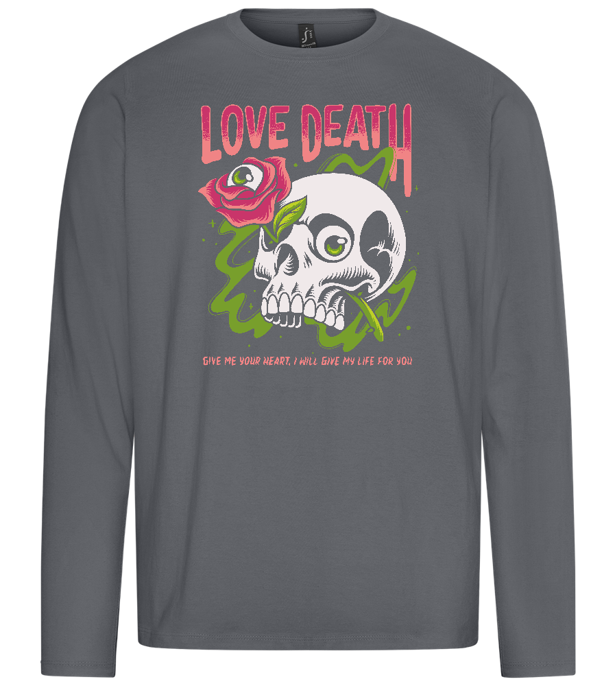 Skull Love Death Design - Premium men's long sleeve t-shirt_MOUSE GREY_front