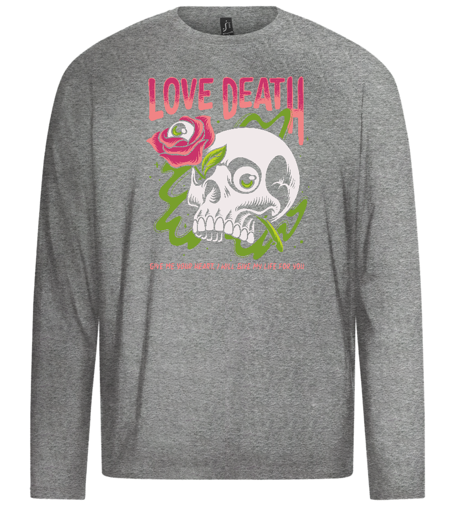 Skull Love Death Design - Premium men's long sleeve t-shirt_ORION GREY_front