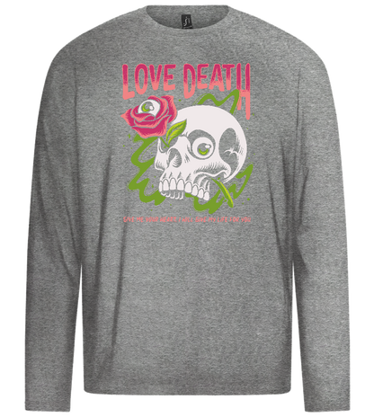 Skull Love Death Design - Premium men's long sleeve t-shirt_ORION GREY_front