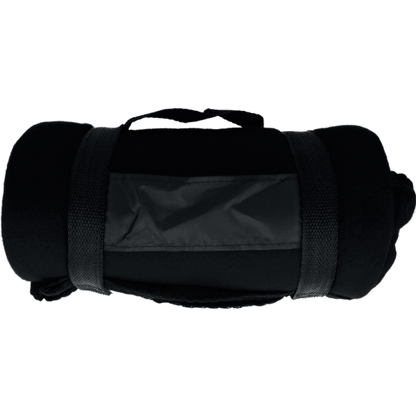 Fleece Blanket with Nylon Handle_BLACK_front