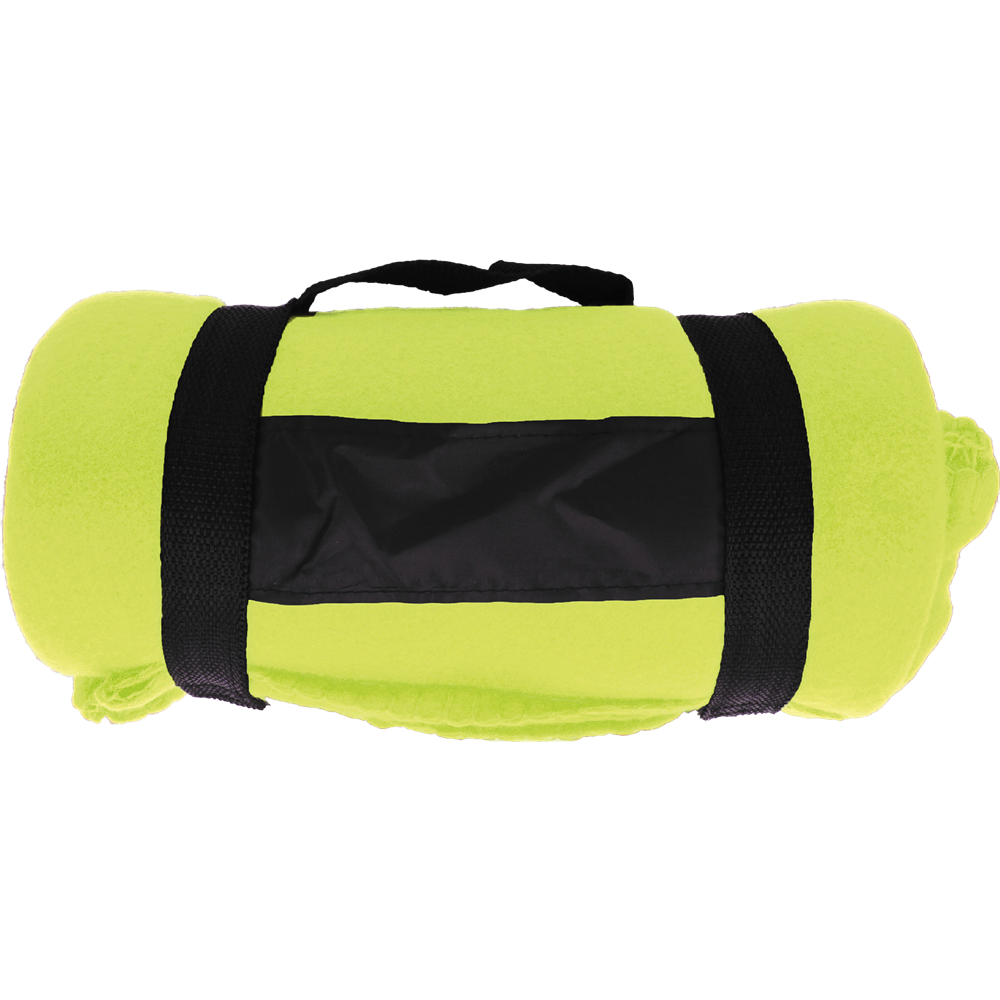 Fleece Blanket with Nylon Handle_LIME_front