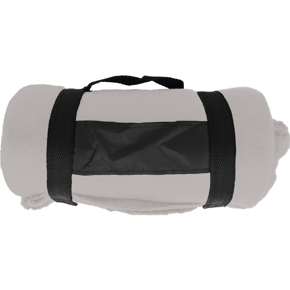 Fleece Blanket with Nylon Handle_MATT SILVER_front