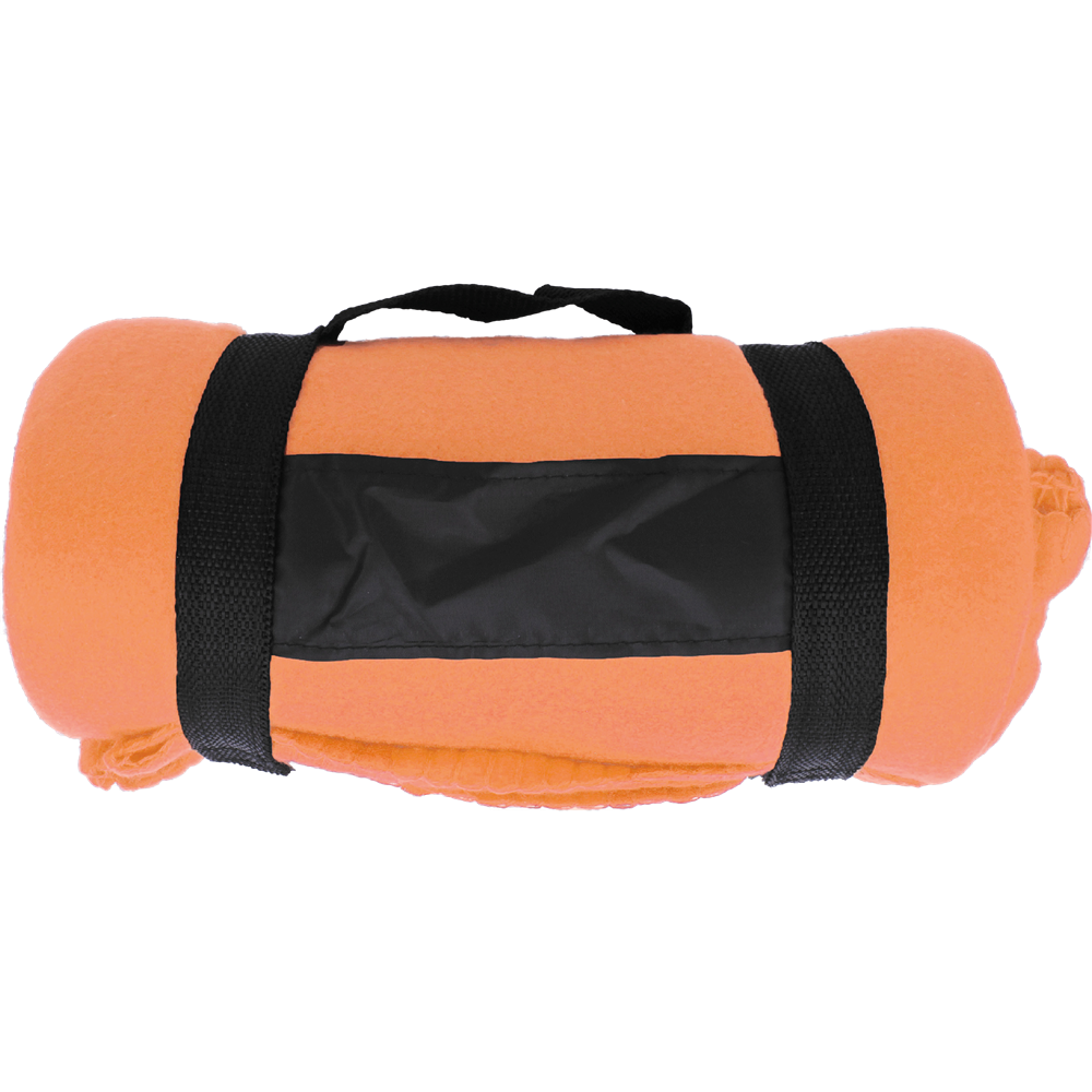 Fleece Blanket with Nylon Handle_ORANGE_front