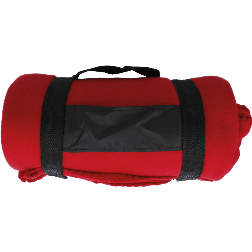 Fleece Blanket with Nylon Handle_RED_front