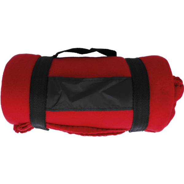 Fleece Blanket with Nylon Handle_RED_front