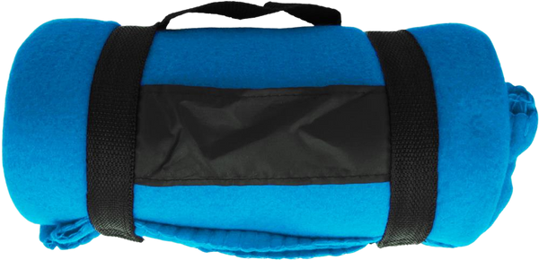 Fleece Blanket with Nylon Handle_ROYAL BLUE_front