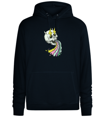 Rainbow Skull Thunders Design - Premium unisex hoodie_BLACK_front