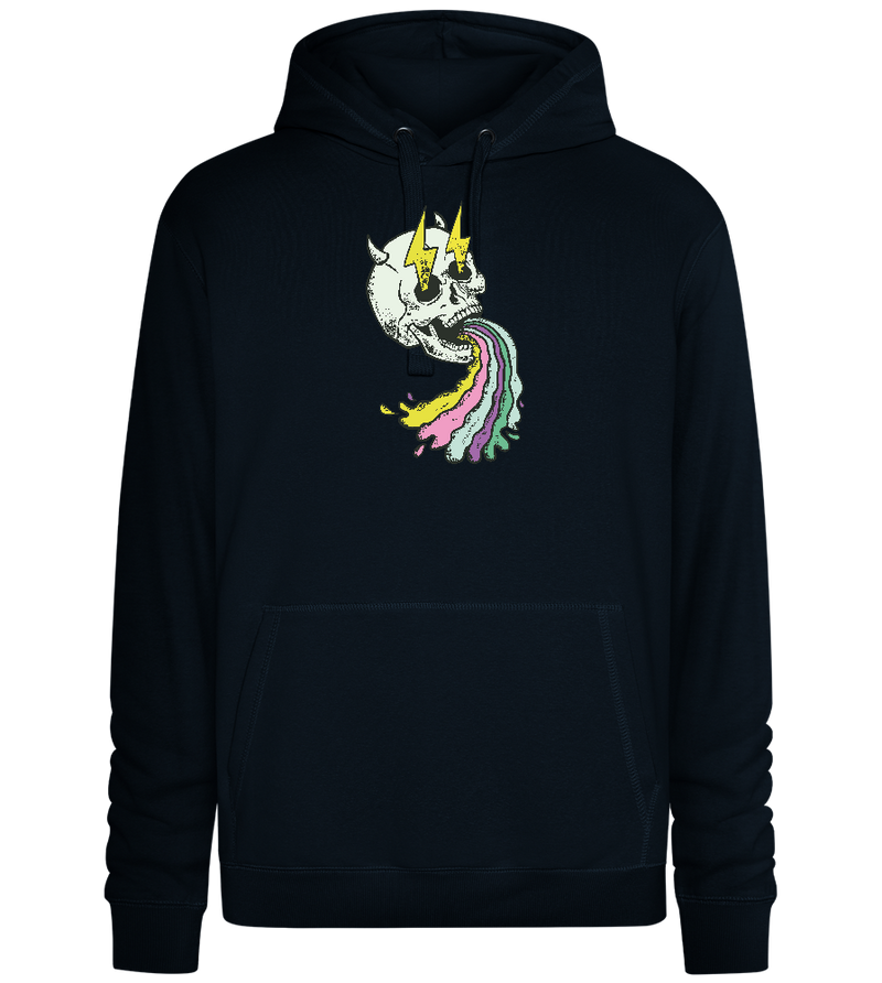 Rainbow Skull Thunders Design - Premium unisex hoodie_BLACK_front