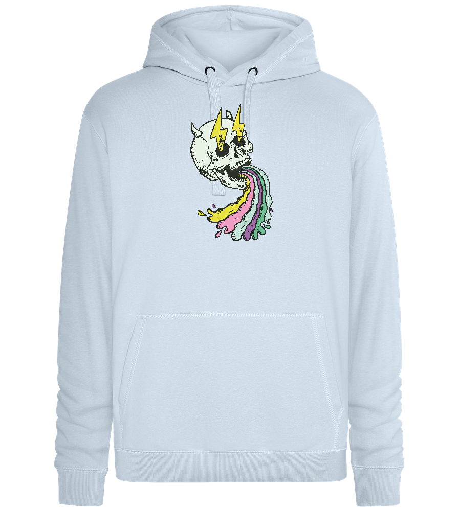 Rainbow Skull Thunders Design - Premium unisex hoodie_CREAMY BLUE_front