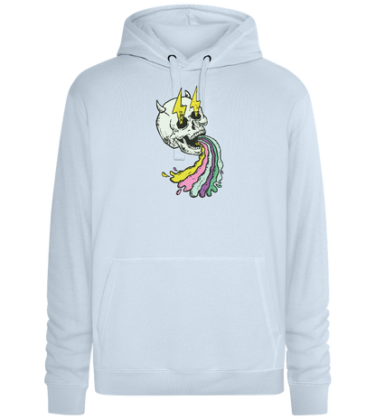 Rainbow Skull Thunders Design - Premium unisex hoodie_CREAMY BLUE_front