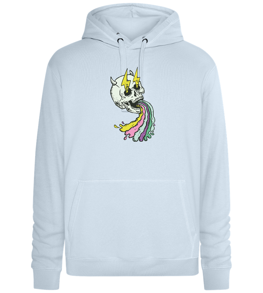 Rainbow Skull Thunders Design - Premium unisex hoodie_CREAMY BLUE_front