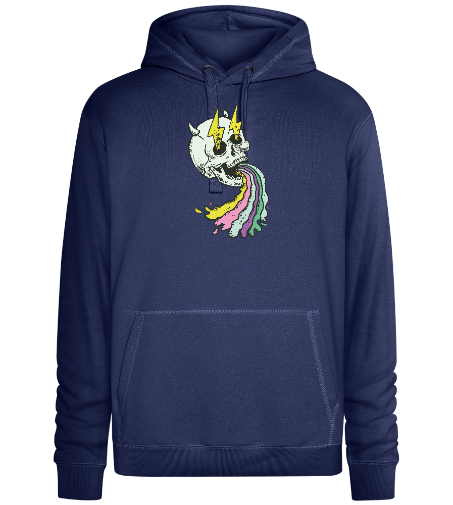 Rainbow Skull Thunders Design - Premium unisex hoodie_DENIM CHINA_front