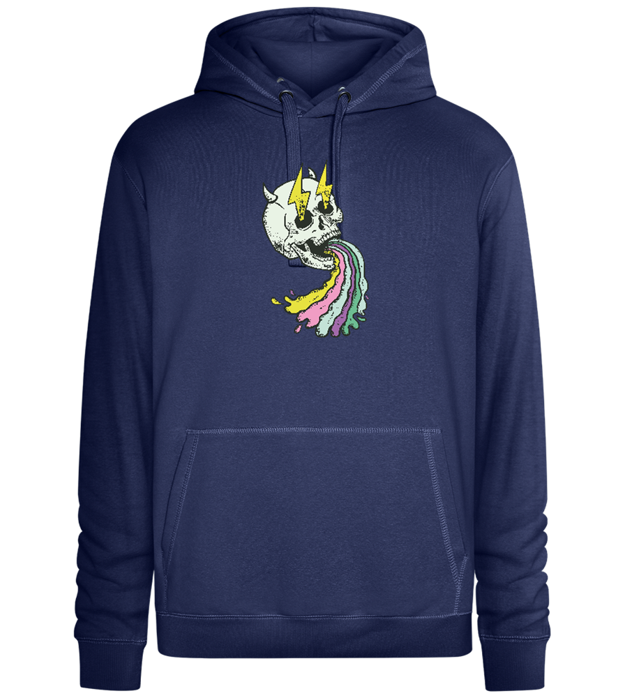 Rainbow Skull Thunders Design - Premium unisex hoodie_DENIM CHINA_front