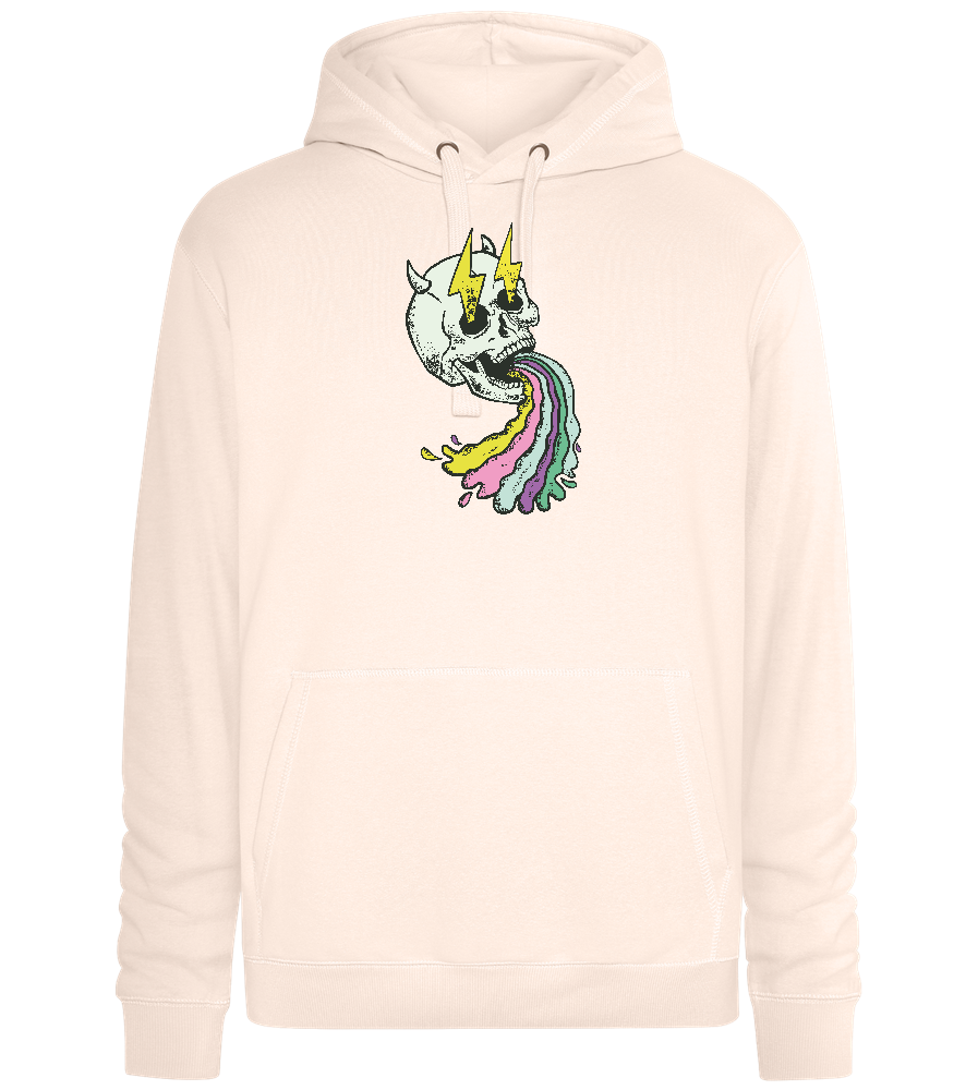 Rainbow Skull Thunders Design - Premium unisex hoodie_LIGHT PEACH ROSE_front