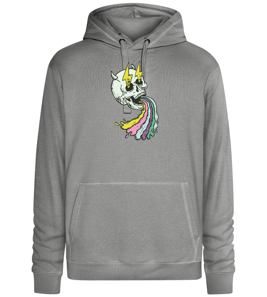 Rainbow Skull Thunders Design - Premium unisex hoodie_ORION GREY II_front