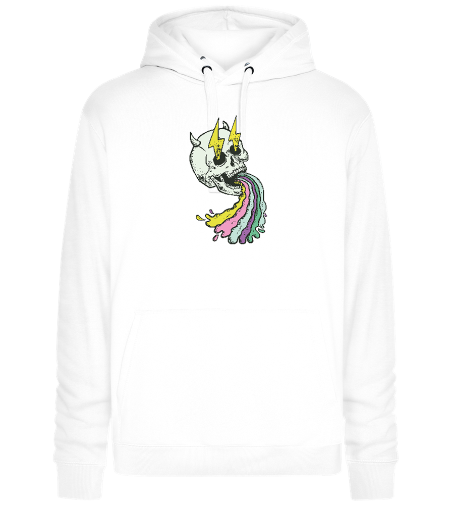 Rainbow Skull Thunders Design - Premium unisex hoodie_WHITE_front