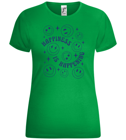 Happiness is Happening Design - Comfort women's t-shirt_MEADOW GREEN_front