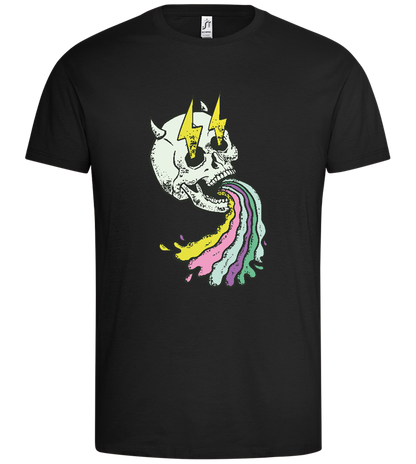 Rainbow Skull Thunders Design - Premium men's t-shirt_DEEP BLACK_front