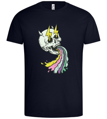 Rainbow Skull Thunders Design - Premium men's t-shirt_FRENCH NAVY_front