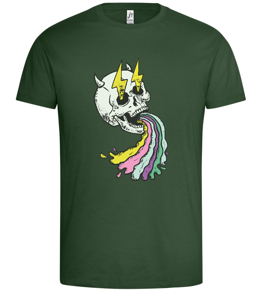 Rainbow Skull Thunders Design - Premium men's t-shirt_GREEN BOTTLE_front