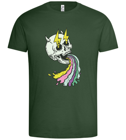 Rainbow Skull Thunders Design - Premium men's t-shirt_GREEN BOTTLE_front