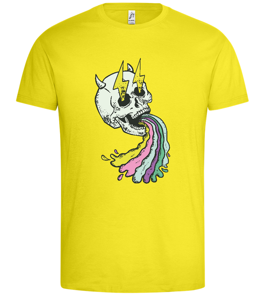 Rainbow Skull Thunders Design - Premium men's t-shirt_LEMON_front