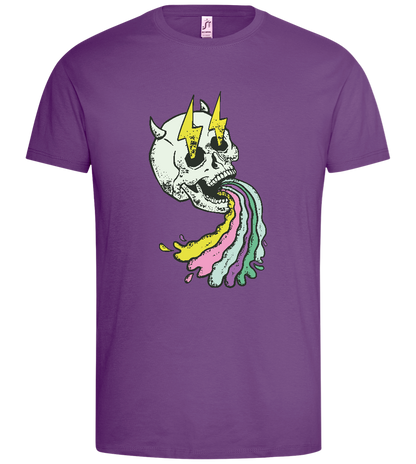 Rainbow Skull Thunders Design - Premium men's t-shirt_LIGHT PURPLE_front