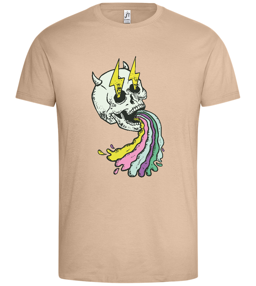 Rainbow Skull Thunders Design - Premium men's t-shirt_SAND_front