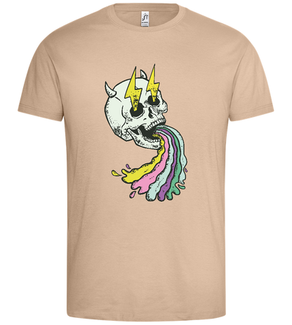 Rainbow Skull Thunders Design - Premium men's t-shirt_SAND_front