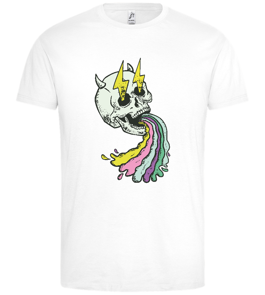 Rainbow Skull Thunders Design - Premium men's t-shirt_WHITE_front