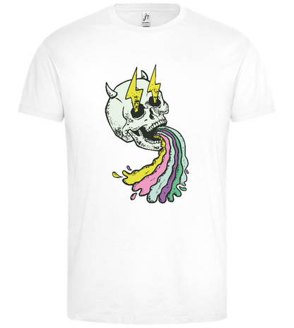 Rainbow Skull Thunders Design - Premium men's t-shirt_WHITE_front