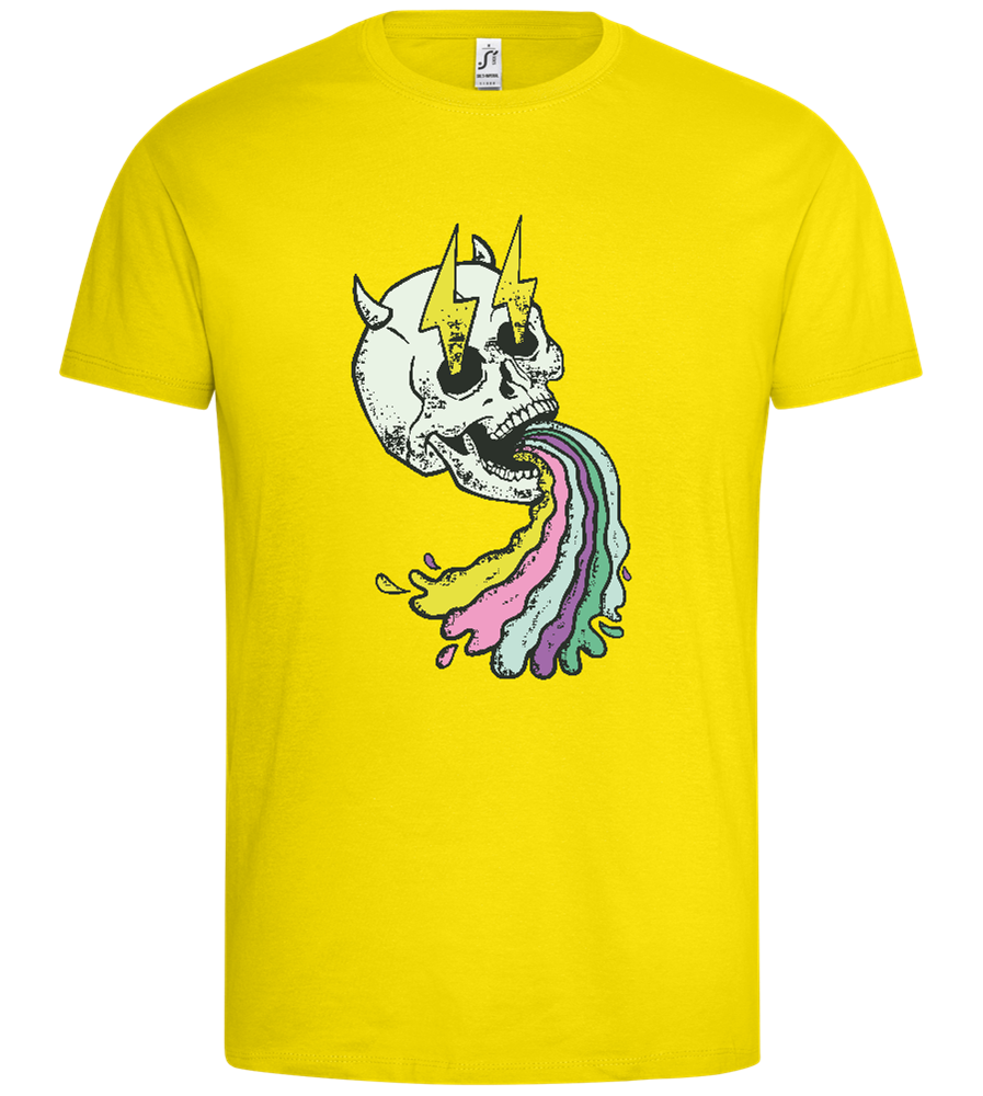 Rainbow Skull Thunders Design - Premium men's t-shirt_YELLOW_front