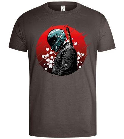 Midnight Samurai Design - Basic men's t-shirt_DARK GRAY_front