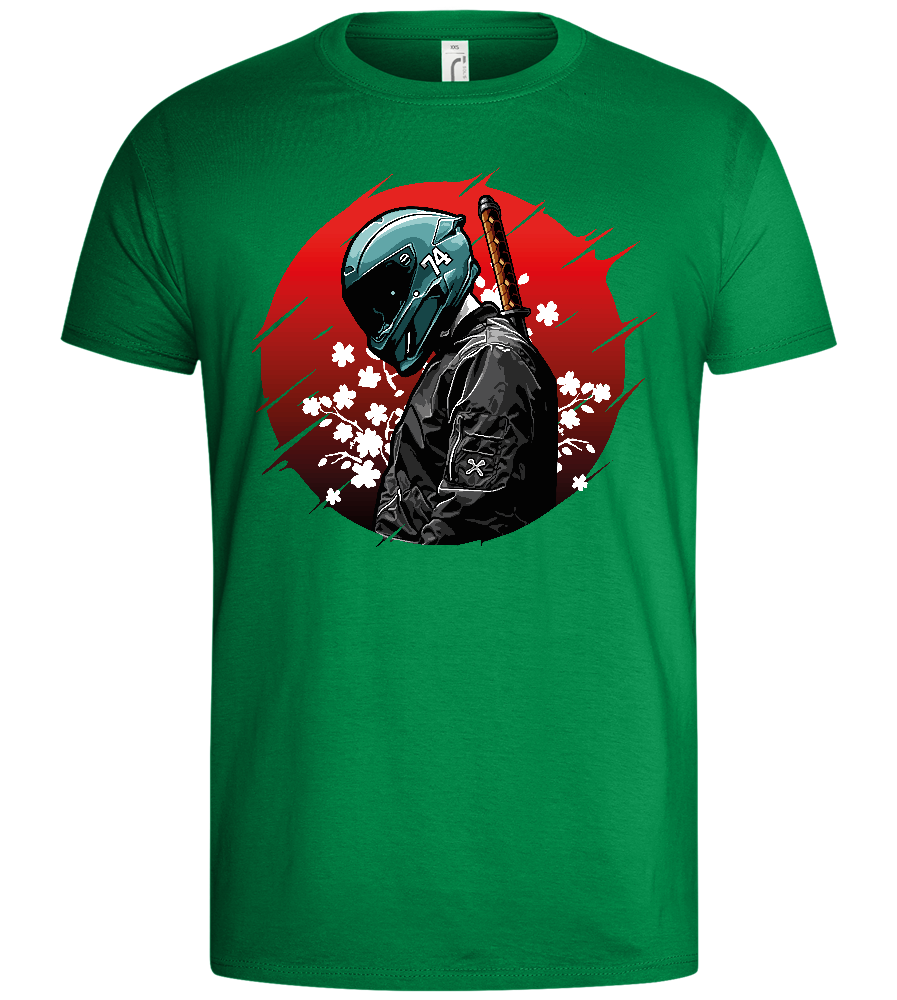 Midnight Samurai Design - Basic men's t-shirt_MEADOW GREEN_front