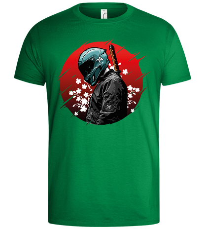 Midnight Samurai Design - Basic men's t-shirt_MEADOW GREEN_front