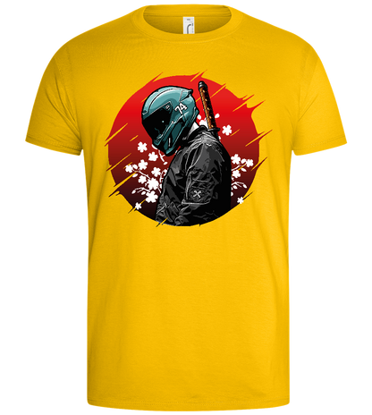 Midnight Samurai Design - Basic men's t-shirt_YELLOW_front