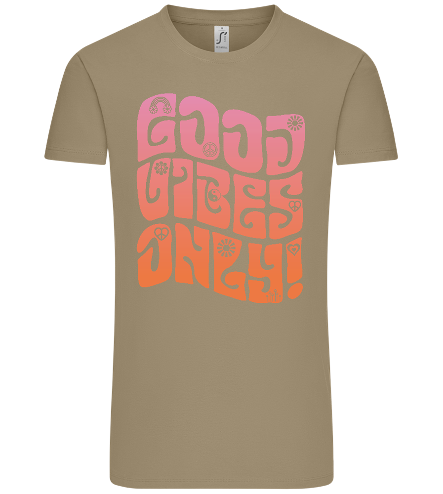 Good Vibes Design - Comfort Unisex T-Shirt_KHAKI_front