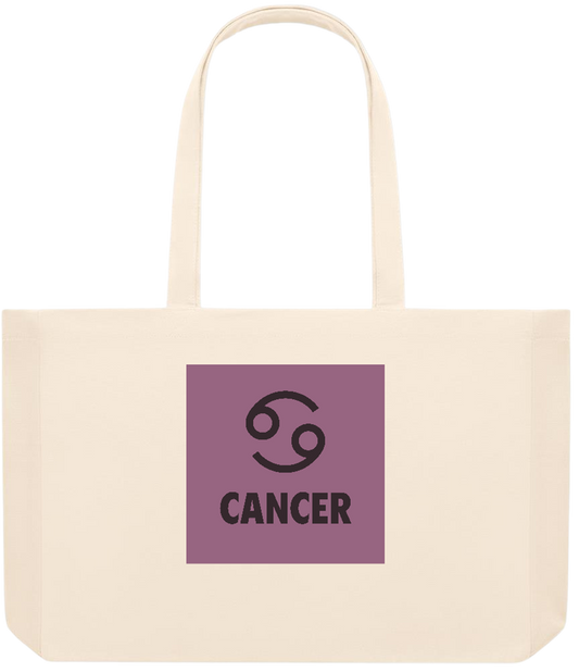 Zodiac Cancer Design - Premium large recycled beach tote bag_BEIGE_front