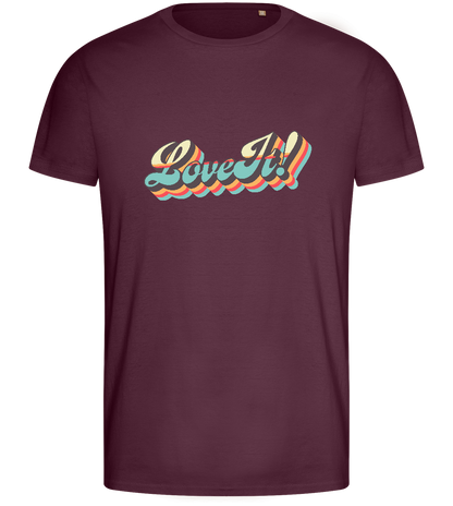 Love It! Design - Basic men's fitted t-shirt_BORDEAUX_front