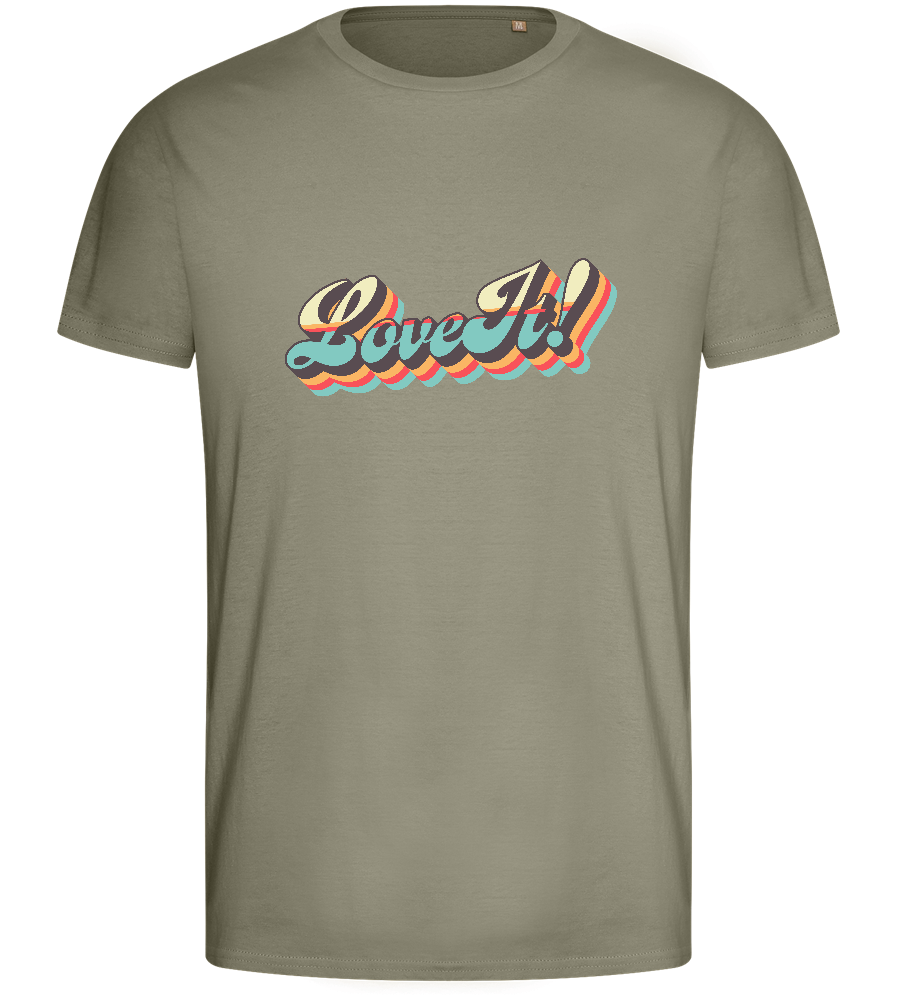 Love It! Design - Basic men's fitted t-shirt_KHAKI_front