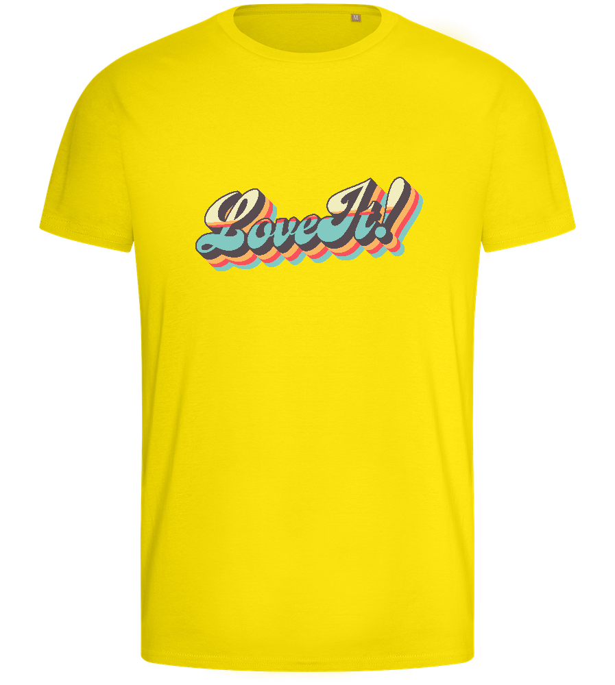 Love It! Design - Basic men's fitted t-shirt_YELLOW_front