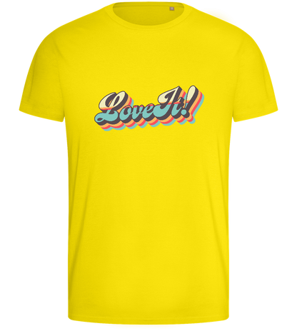 Love It! Design - Basic men's fitted t-shirt_YELLOW_front