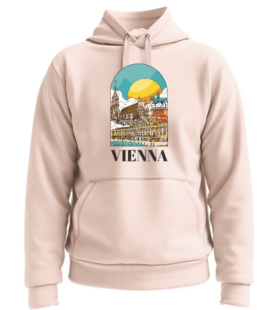 Sights of Vienna Design - Premium unisex hoodie_LIGHT PEACH ROSE_front