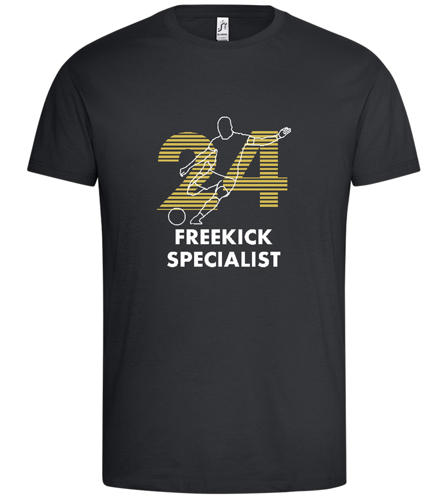 Freekick Specialist Design - Premium men's t-shirt_DARK GRAY_front