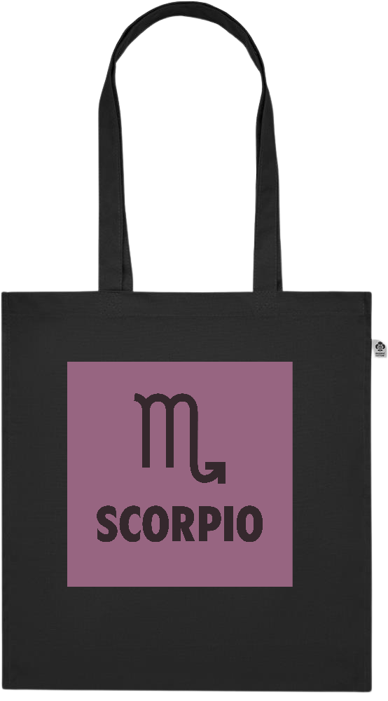 Zodiac Scorpio Design - Premium colored organic cotton tote bag_BLACK_front