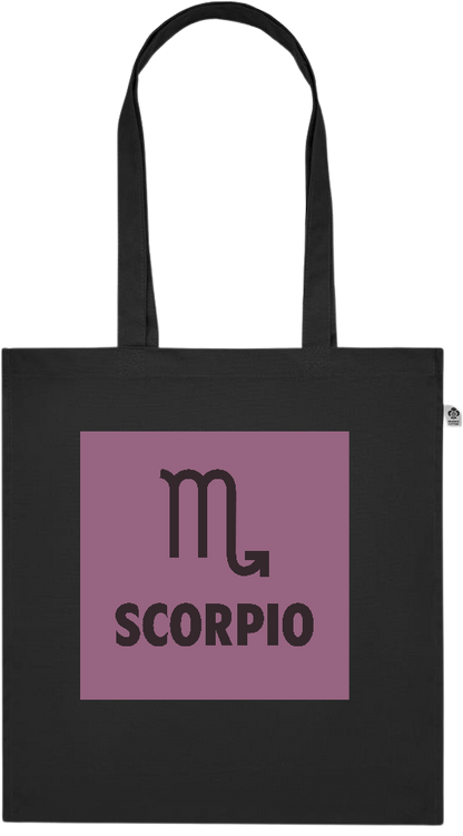 Zodiac Scorpio Design - Premium colored organic cotton tote bag_BLACK_front