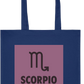 Zodiac Scorpio Design - Premium colored organic cotton tote bag_BLUE_front