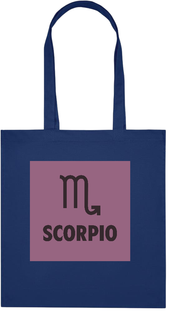 Zodiac Scorpio Design - Premium colored organic cotton tote bag_BLUE_front