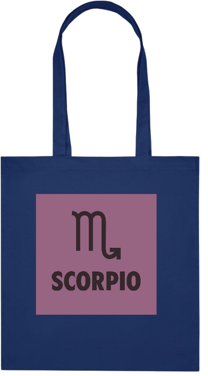 Zodiac Scorpio Design - Premium colored organic cotton tote bag_BLUE_front