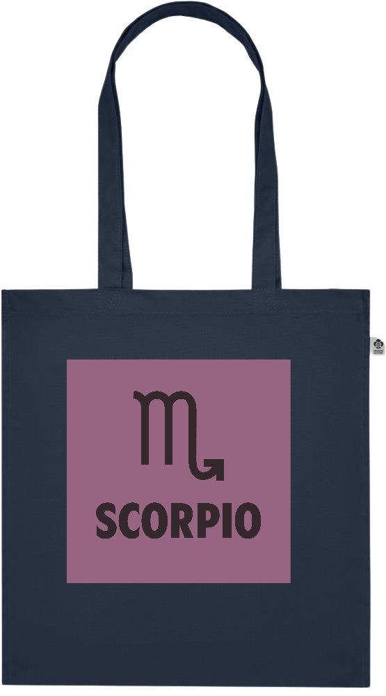 Zodiac Scorpio Design - Premium colored organic cotton tote bag_FRENCH NAVY_front